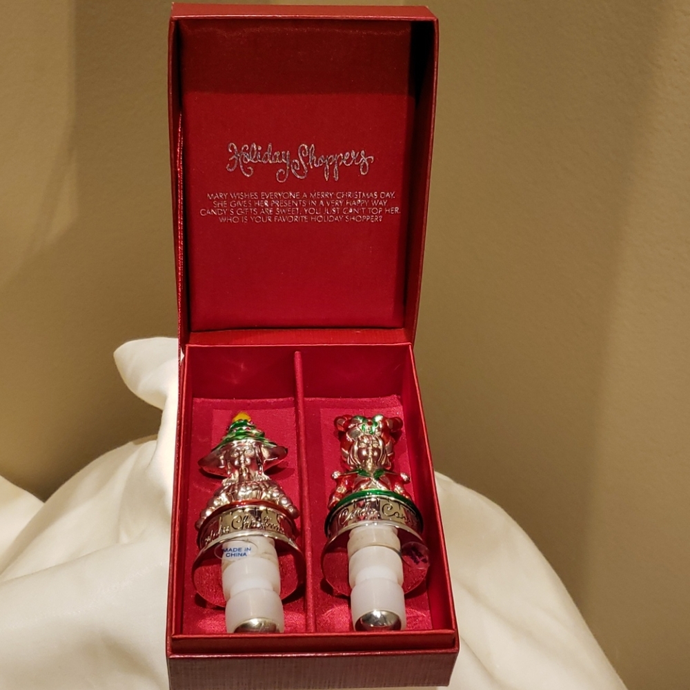 Towle Christmas bottle stoppers New in Box